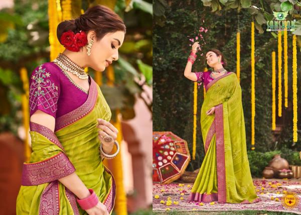 Sanskar Glam Fancy Designer Embroidery Saree Collection